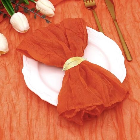 Gauze Napkins, Boho Napkins, 50 x 50 cm, for Party, Wedding, Home, Table Decoration, Orange (1/5)