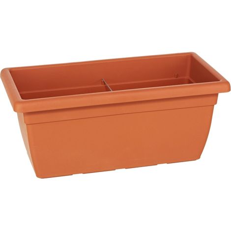 jardinière dimensions : 60 x 31 x 26 cm en plastique terracotta (1/2)