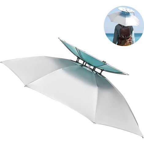 1 Chapeau parapluie, double couche, diamètre 95 cm, réglable, pour pêche jardinage randonnée