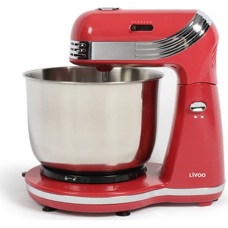 Robot pâtissier multifonction 3L 250W 6 vitesses – Bol en inox 3L – Pour pâtes, crèmes et desserts – DOP137RC – Livoo (1/6)