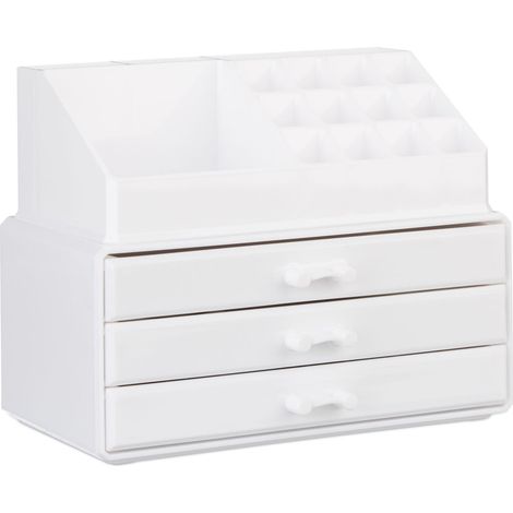 Set di 2 organizer per trucco 19 scomparti 19 x 23,5 x 14 cm in acrilico trasparente 130005405