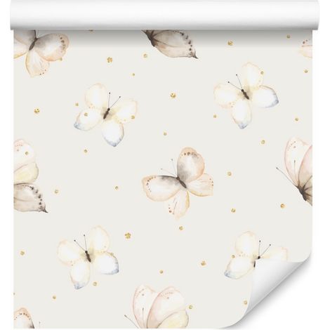 Papier peint Papillons, Nature et Pois pour Salon et Chambre 50x1000 cm (1/5)