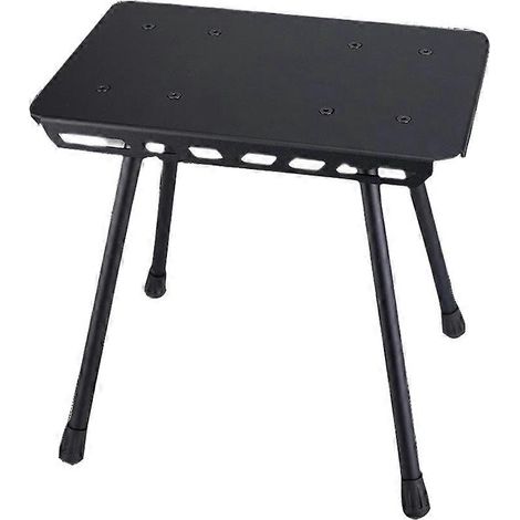 Tabouret/table tactique léger à double usage avec pieds réglables, chaise de camping portable, conception multifonctionnelle en alliage d'aluminium noir durable, compatible avec Versat (1/5)