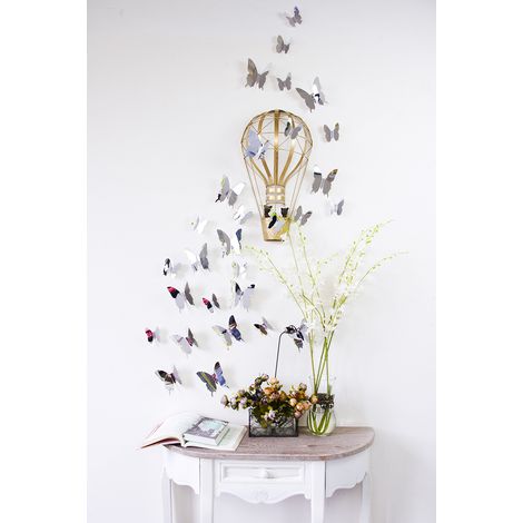 Kit de 12 Stickers papillons 3D miroirs - Autocollants stickers adhésifs effet miroir (1/3)