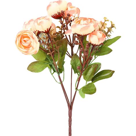 Fleur De Camélia Artificielle En Soie Pour Décoration Mariage Et Maison - Style Européen Champagne - Lot De 1 (1/3)