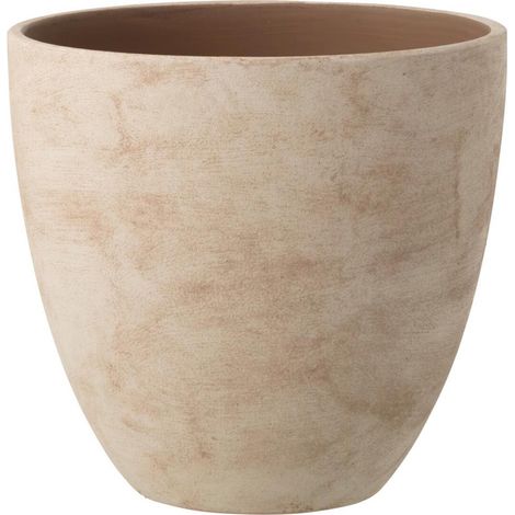 Cache-Pot Rond en Céramique "Terra" 30cm Beige (1/3)