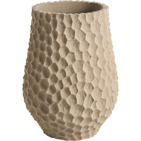 Maceta alta de cemento de jardín interior exterior 34 x 47 cm marrón claro Pillersee (1/5)