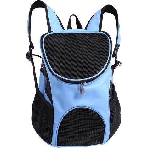 Sac de transport pour chien bleu 45 x 36 x 31 cm, sac à dos pour chien, sac à dos de transport pour animaux jusqu'à 3 kg, idéal pour les voyages, la randonnée et le camping. (1/5)