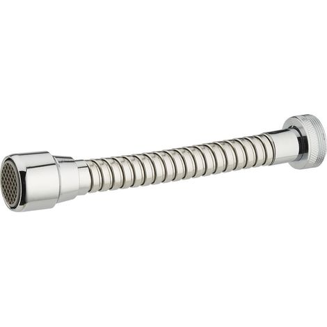 – Brise-jet long à visser 1 jet mâle 24x100 – Débit 6.5 L/mn pour économie d'eau – Finition métal chromé