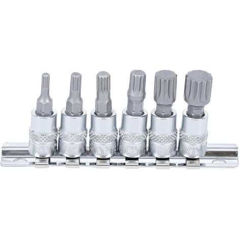 Jeu de Douilles et Embouts 6,3 mm (1/4) M4 - M12 - Denture Multiple Intérieure XZN - 6 pcs - Précision et Polyvalence - D-Work (1/5)