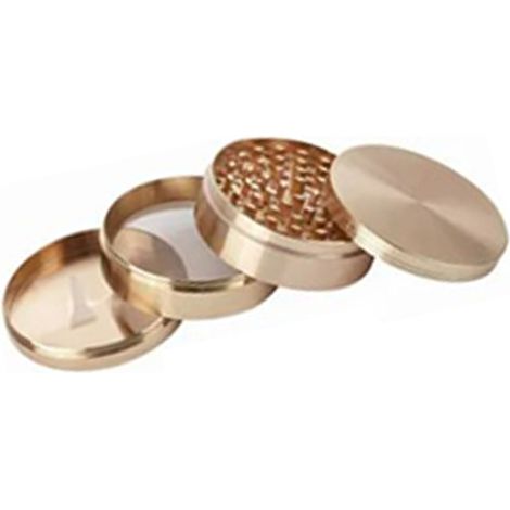 Broyeur à épices en alliage de zinc, broyeur à herbes et épices 63 mm, broyeur en métal à 4 couches pour épices à cigarettes, or rose (1/5)