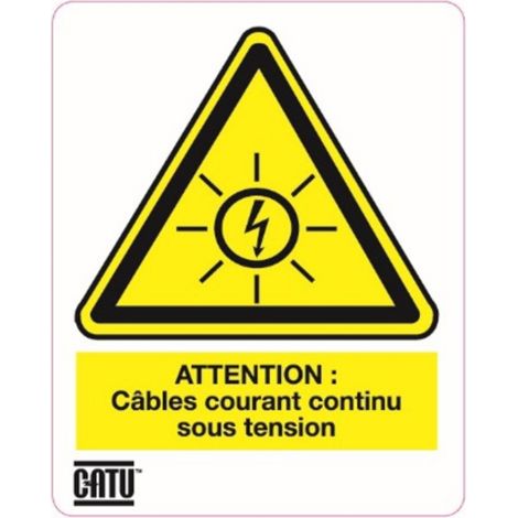 planche de 12 étiquettes - pour installation photovoltaïque - catu at-7011