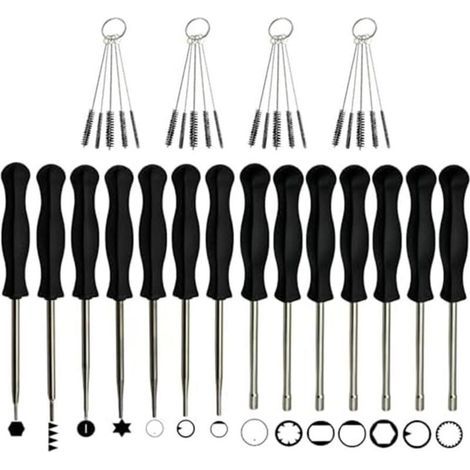 FENOPLASTICAKit d'outils de réglage de carburateur, 18 pièces en métal avec poignée ergonomique, pour tronçonneuse, tondeuse à gazon, souffleuse à feuilles et entretien moteur à deux temps (1/4)