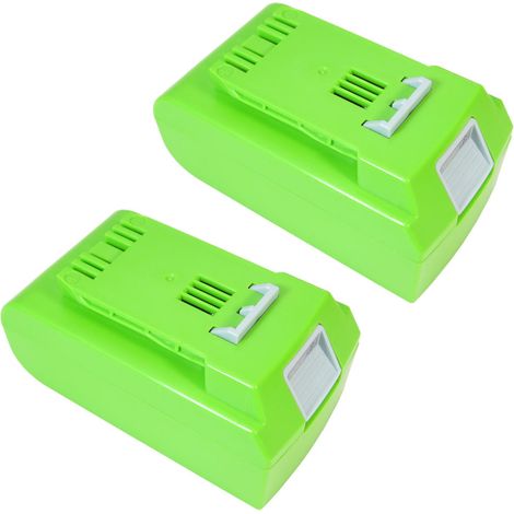 2x Trade-Shop Premium Li-Ion Akku, 24V / 4000mAh für Greenworks Tools G24 Rasentrimmer Basic 2100107 Deluxe 2100007, Heckenschere 54cm 2200007 57cm 2200107, Teleskop-Heckenschere 51 cm 2200207
