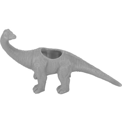 Pot de fleur dinosaure en PVC pour cactus succulente déco jardin balcon 22x6x12,5 cm gris (1/3)