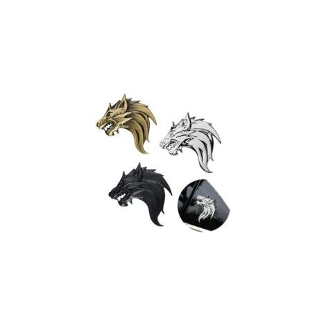 3-teiliges Set 3D-Metall-Wolfskopf-Autoaufkleber, 3D-Metallaufkleber, Wolfskopf-Aufkleber, stylisch und cool, zur Autodekoration und Zierstreifen - Crezuo