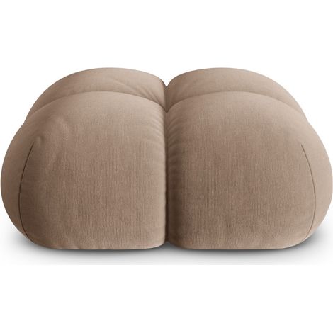 Pouf en velours beige foncé (1/5)