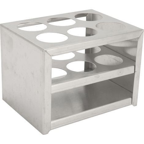 Porte-tubes métallique 6 trous 1,18 pouce, solide 3 niveaux en acier inoxydable, support pour tubes à centrifuger, pour laboratoire école (1/5)