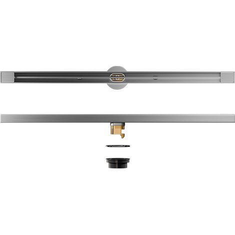 Caniveau de Douche ,Acier inox ,L 70 cm,Caniveau mince avec siphon pivotant bloqueur d'odeurs et filtre à cheveux (1/5)