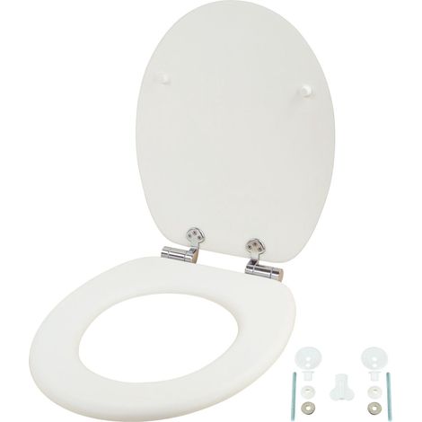 WC-Sitz aus MDF mit Absenkautomatik und verstellbaren Scharnieren