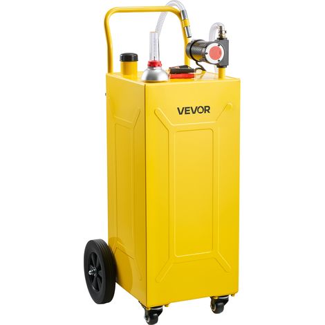 VEVOR Chariot a Carburant 113,6 L, Reservoir Diesel Mobile avec Pompe Electrique, pour Tracteurs, Chariots Elevateurs, Chargeuses et Equipements Agricoles, en Acier au Carbone, 4 Roues, Tuyau, Jaune (1/5)