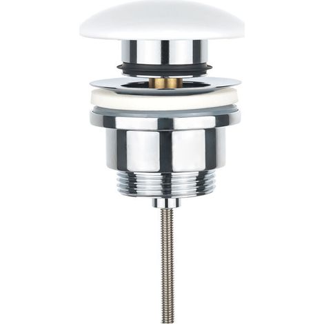 Enowelir Bonde de Lavabo avec Bouchon de Vidange Pop-up pour Lavabo Blanc en Céramique et Cuivre (1/5)