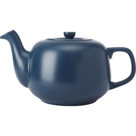 La Cafetière Cafetera tradicional clásica con asa cómoda y pico antigoteo, sirve 4 tazas, para bolsitas de té, fácil de limpiar, apta para lavavajillas, 1,2 l, azul marino.