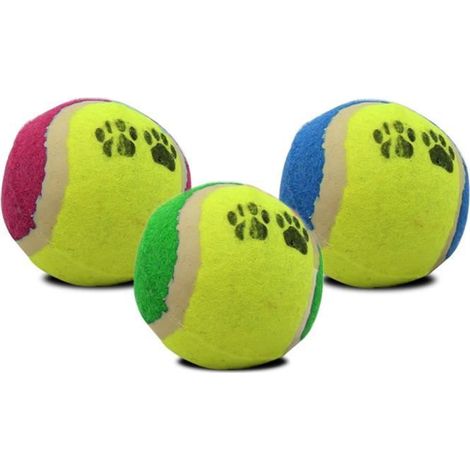 Balle de tennis pour chien - JUANIO - Pack 6x3 (18 balles) - 3 couleurs - Flottante pour eau et terre - Extérieur (1/3)