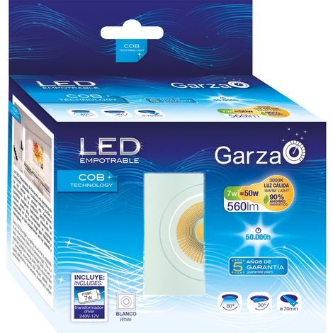 Plafón Empotrable LED Blanco Orientable 30º, 7W, 560 lúmenes, 3000K (1/2)