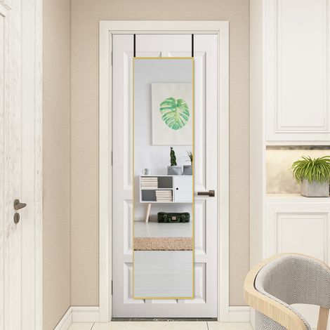 Metal Frame Over the Door Full Length Mirror Gold Large Mirror (1/5)