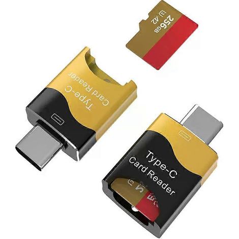 USB-C-auf-Micro-SD-TF-Kartenleser-Adapter für iPhone, Xiaomi, Samsung, Huawei, OTG-Smart-Speicherkartenleser, Aluminium-Flash-Laufwerk (1/4)