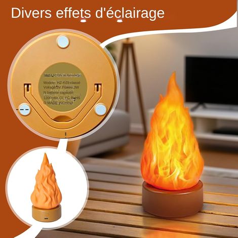 Luce notturna a fiamma danzante Lampada da tavolo di Halloween a fiamma tremolante Decorazione di Halloween per interni/esterni, soggiorno, camera da letto, giardino, festa, campeggio, Natale, camin (1/4)