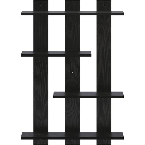 vidaXL Estante de pared Roble Negro 61 x 13,5 x 88 cm (1/2)