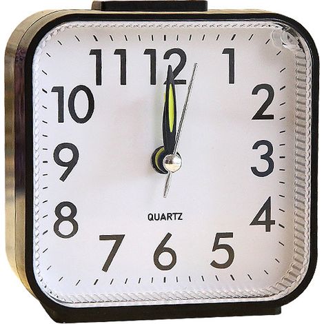 Réveil Analogique - Silencieux Sans Tic-Tac - Alarme Puissant - Fonction Snooze - Éclairage Nuit - Alimentation Piles - Noir (1/5)