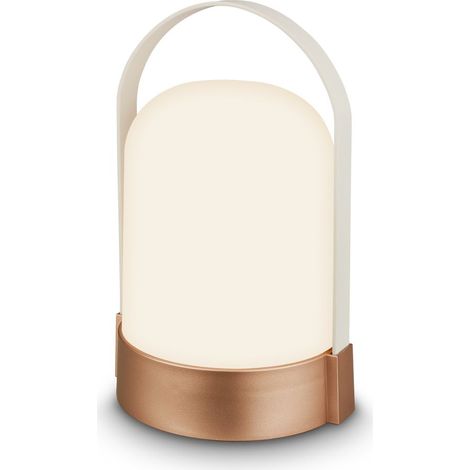Briloner LED Tischlampe Kabellos 24cm 1W 90lm 3000K Warmweiß Dimmbar Bronze metallic - Tischleuchte Wohnzimmer Terrasse Balkon