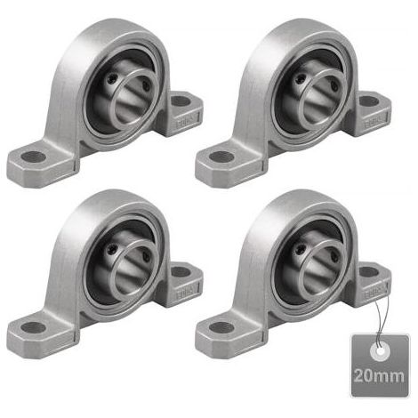 4 Pièces Roulements de Bloc d'oreiller, Palier Roulement, Roulements à Billes, Roulements Alliage de Zinc, Paliers a Semelle, Roulements à Billes, avec Base en fonte solide (Taille : 20mm) (1/5)