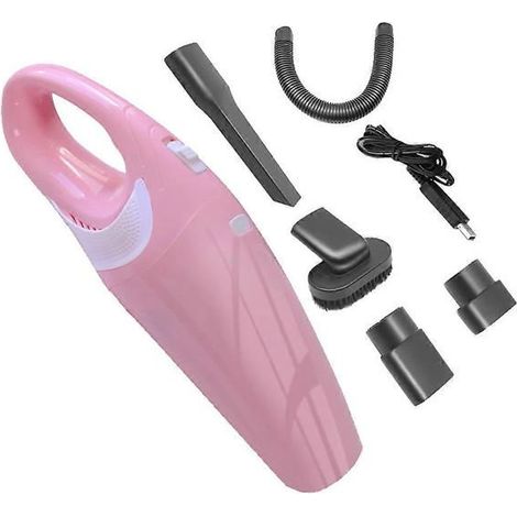 Aspirateur portable rechargeable pour surfaces humides et sèches, sans fil, 120 W, pour voiture et maison, rose, taille unique. (1/5)