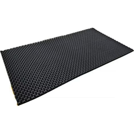 Panneau acoustique ondulé en mousse de polyuréthane 40 mm, 100 x 200 cm, auto-adhésif, pour l'insonorisation et l'absorption acoustique. (1/5)