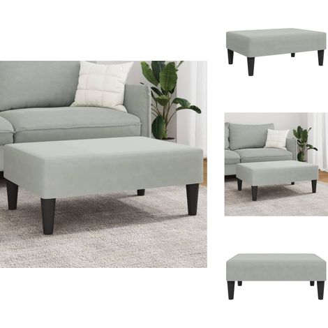 Fußhocker Hellgrau 77x55x31 cm Samt - Samtsessel - Grau - Hocker - Fußhocker - Beistelltisch (1/5)