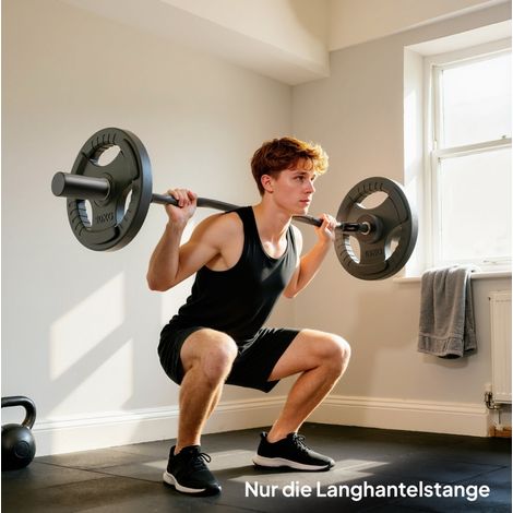 EZ Curl Olympiastange 120 cm, 50-mm-Aufnahmen, Stahl, 100 kg, schwarz HAVRYA (1/3)