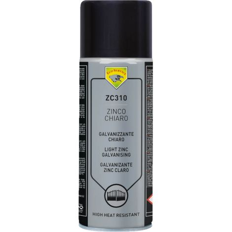 Ecoservice ae'rosol transparent de 400 ml de zinc antirouille haute couvrance pret a' l'emploi pour peindre le fer