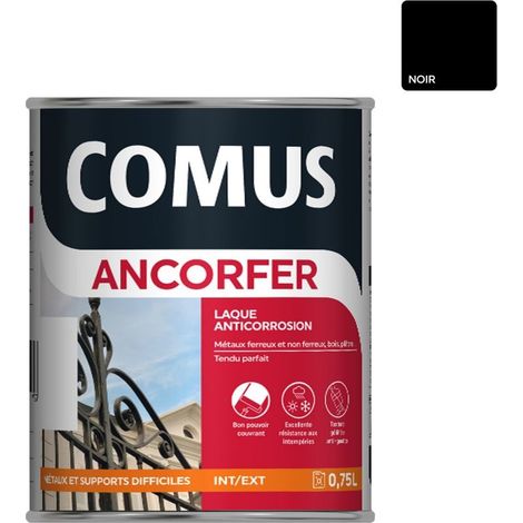 ANCORFER BRIGHT 0,75 l Schwarz – Rostbeständiger Lack für Metalle und Oberflächen – COMUS (1/5)