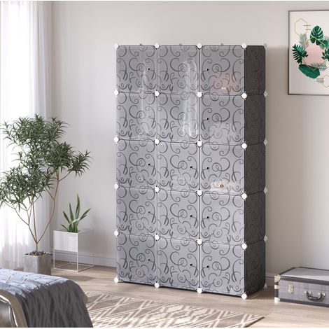Dressing modulable 111x47x183 cm avec penderie OKMYHOME (1/5)