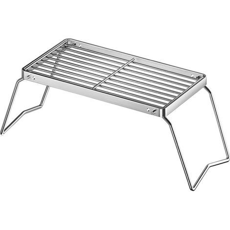 Fornello da campeggio pieghevole portatile con griglia  Griglia espandibile per cottura e cottura 40x16x13cm, ideale per grigliate all'aperto, preparazione del tè e uso domestico (1/5)