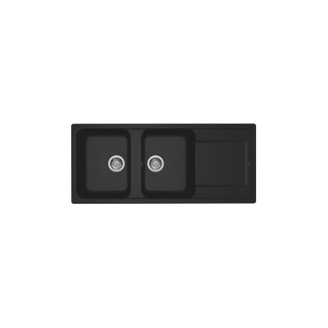 LAV. LIFE 500 116x50 2 vasche + gocciolatoio NERO 40