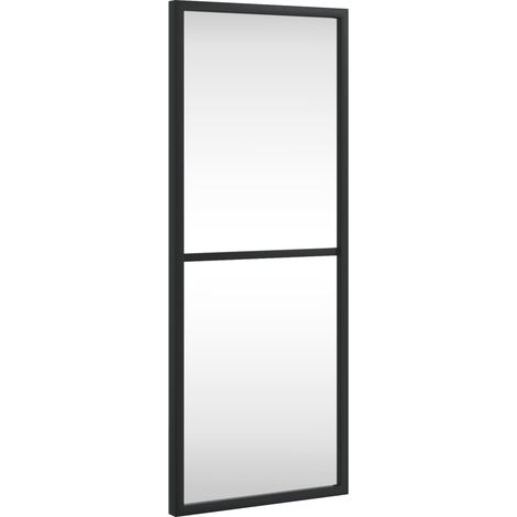 Miroir mural noir 20x50 cm rectangulaire fer