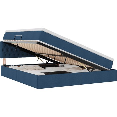 Maison Exclusive - Lit avec rangement et matelas avec matelas Bleu 160 x 200 cm