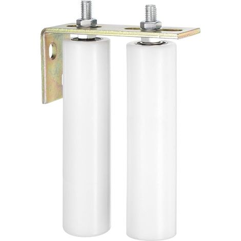 2pcs Galet Guide pour Portail Coulissant 50x200mm, M12 Roulette Nylon avec Équerre Guide au Sol pour Porte Grange Coulissante, Roue Universel avec Roulement à Billes Scellé, Blanc (1/5)