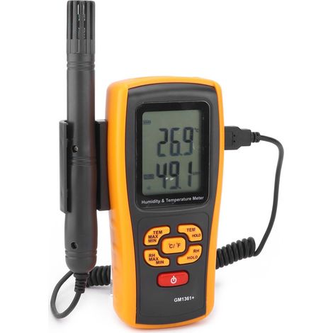 GM1361+ Elektronisches Thermometer-Hygrometer, tragbares Handmessgerät für Temperatur und Luftfeuchtigkeit (1/5)