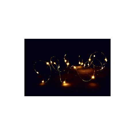 24 x CATENA LUMINOSA A BATTERIA 100 GOCCE LED BIA CALDO